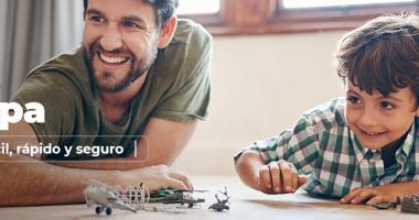 Padre e hijo jugando